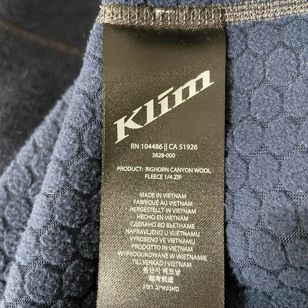 Klim Sweater men's Medium Quarter 1/4 Zip Bighorn Canyon Wool Fleece Pullover